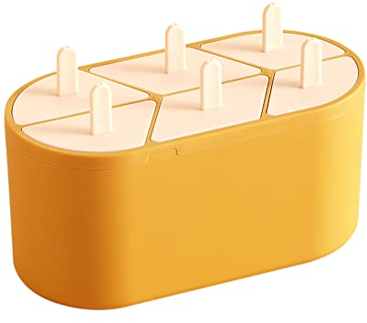 AAPIE Ice Bucket Plastic Ice Cream Mold Six Holes Jelly Box Blue Creative Household Yellow 6 Cells Bucket Ice Cooler Chiller Champagne Bottle Wine Bucket