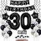 Schwarz Weiß Luftballons 30. Geburtstag Dekoration,Geburtstagsdeko 30 Jahre mann frauen Tortendeko 30 Geburtstag Ballons 30. mann Happy Birthday 30 Jahre männer deko 30