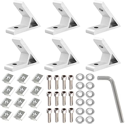 Aluprofile Aluprofil Winkel 45 Grad Alu Winkelverbinder 20x20 6Stk | Aluprofil Verbinder Aluminum Profile für Strebenprofil 3D-Drucker CNC-Router DIY-Projekte
