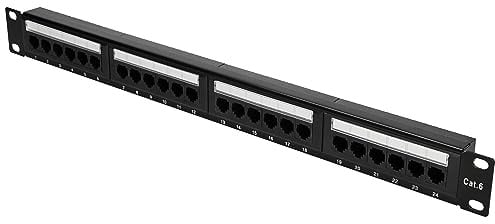 Extralink Panneau de Brassage 24 Ports RJ45 Cat 6 UTP 19 Pouces 1U Rack