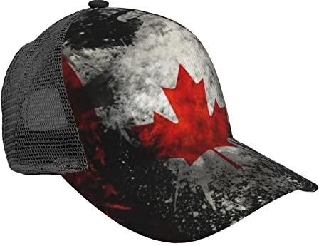 Coole Kanada Adler Flagge Coole Kanada Adler Flagge Baseball Hut für Männer Frauen Sommer Mesh Cap Hip Hop Caps Schwarz Snapback Hüte Papa Trucker Cap, #294, M/Einheitsgröße