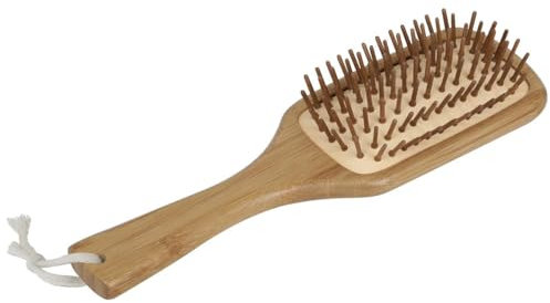 Tendance - Brosse a cheveux plate forme carree - bambou