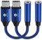 Stouchi Adapter USB C auf Klinke, USB Typ C auf 3,5 mm Kopfhörer Adapter Aux Audio Dongle,Hi Res DAC Chip,Kompatibel mit Samsung Galaxy S23 S22 S21 Ultra Note 20 S10,Pixel 7,Huawei P60 Blau 2er-Pack