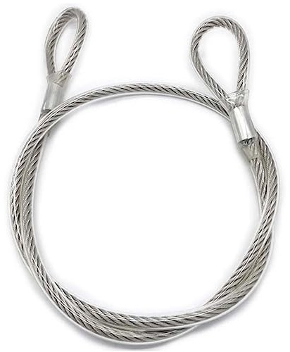 HOUSON Corda metallica rivestita con occhielli, cavo di sicurezza in acciaio per mobili da giardino, bicicletta (4 mm x 3 m)