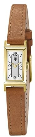 LIP T13 Churchill Klassische Uhr Leder Braun Gold, Retro