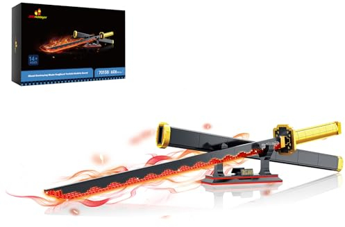 JMBricklayer Anime Katana Briques, 70138 Kit de Construction épée, Ninja Cosplay Jouet Briques de Serrage, modèle Cadeau pour Adultes et garçons à partir de 14+ avec Support de Fourreau