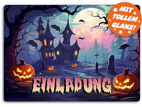 12x Halloween Einladungskarten für eine schaurig schöne Halloween-Party | Biss zur Dämmerung | Einladung für Grusel-Party Kindergeburtstag Geburtstag Kinder-Party Einladungen Erwachsene Teenager