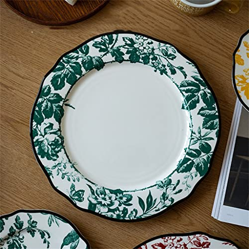 UYSELA Vintage Pattern Printing Western Dinner Plate Tableware European Style Ceramic Plate (D 32Cm)/D/32cm