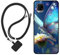 Sunrive Coque Compatible avec ZTE Smartphone AXON 11 5G,TPU Étui Housse Protecteur Souple Gel Mat Back Cover Mignon Motifs Antichoc Case(Papillon,Fleur)+1x Universelle Dragonne