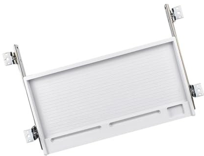 perfk Tiroir pour clavier d'ordinateur sous le bureau, plate-forme coulissante avec vis, extension de bureau pour bureau, accessoires légers, blanc