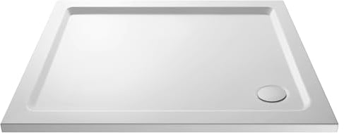 Balterley 1000 x 900 mm Rectangular Shower Tray, Slimline Shower Trays, Durable Stone Resin Base Trays for Bathroom Enclosure Cubicle, Lightweight Rectangular Tray for Wetroom Showers (White)