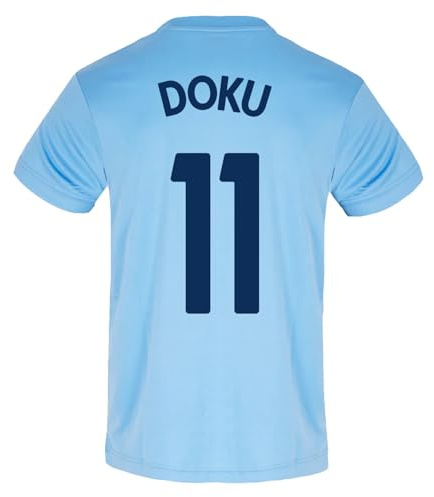 Manchester City F.C. Mens Doku 11 Poly T-Shirt Sky Blue Large
