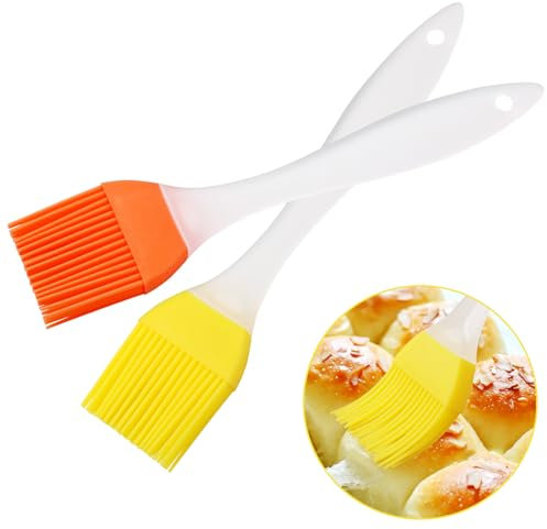 BOUMVID 2 Stück Silikon Backpinsel, Küche Pastry Brush, Backen Silikonpinsel, Lebensmittel Grillbürste Pinsel, Klein Basting Gebäckbürste, BBQ Silicone Pinsel für Grillen Gebäck Rühren Kochen