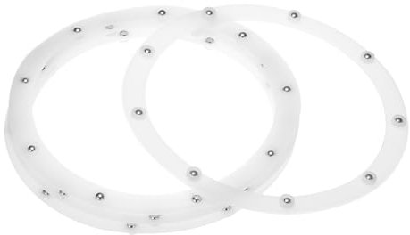 sourcing map 8inch Rotating Swivel Stand with Steel Ball Bearings Annular Lazy Susan Base Turntable for Kitchen Corner Cabinets,Annular 210 x 175mm White Pack of 4