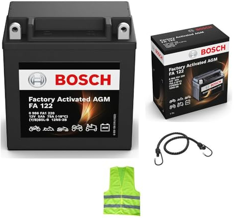 KOMPATIBEL MIT Piaggio Vespa PK S (VMX5T) 125 FÜR Jahr 1982 al 1985 Batterie Bosch FA122 YB5L-B AGM SLA IM LIEFERUMFANG BEREITS AUFGELADEN FÜR DEN Gebrauch BATTERIEN 5 AH 12V 120X60X130MM