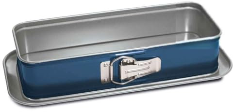 XBake Molde para Panqué Desmontable de Acero Azul 30 cm x 11 cm Antiadherente Reposteria Pastelero Postre Hornear Pan