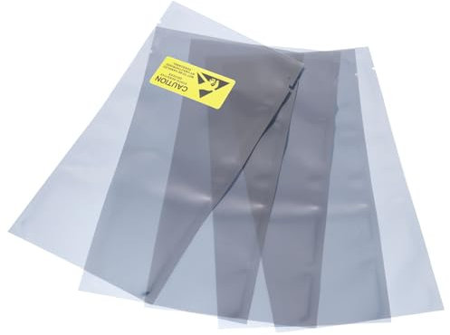 QUARKZMAN Antistatische Beutel Abschirmbeutel 50 Stück 4x8 Zoll (10x20 cm) Offene Oberseite mit Etiketten für Festplatte HDD SSD