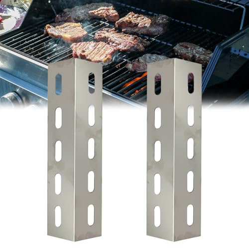 Lot de 2 cache-brûleurs en acier inoxydable pour barbecues à gaz Campingaz 3 & 4 Classic Woody & Master Series - Répartiteur de flamme en acier - Plaque de flamme en acier - Accessoires 39 x 12 x 3 cm