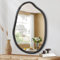 HLFMVWE Miroir Asymétrique Large 50 x 40CM Noir Miroir Mural Ovale Moderne Cadre en Bois Forme Unique Miroir Mural Artistique Décoratif pour Salon Chambre Salle de Bain Entrée
