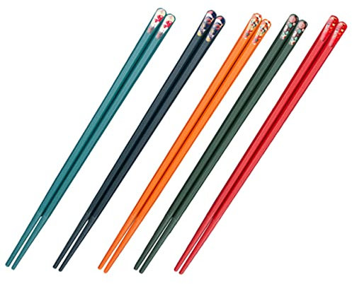 CIYODO 5pares Kit De Palillos De Aleación Palillos Japoneses Para Platos Asiáticos Antideslizantes