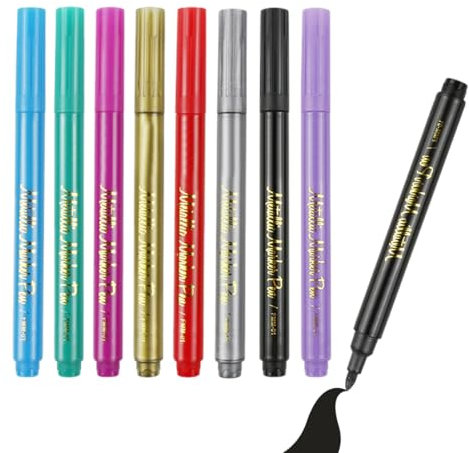 SULIUDAJI 8 Teiliges Set Glasmarkierer Weinglas Marker Stifte, zur lebensmittelechten Beschriftung von Gläsern,Ideal für Partys,Wiederverwendbar,Schnelles Trocknen und Einfache Reinigung