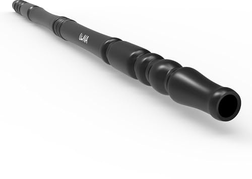 Luna Premium 40 cm Shisha Mundstück Aluminium Lang | Hochwertiges Wasserpfeifen Mundstück Metall | Hookah Shisha Endstück | Shisha Zubehör Geschenk | Robust, Federleicht - Schwarz