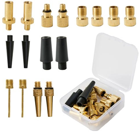 yongyongbuy 15 x Fahrrad Ventil Adapter Set, Fahrrad Ventil Adapter, Auto Ventil Zylinder Adapter Luftpumpe Fahrrad Luftpumpe Adapter mit Kugelpumpe Nadel