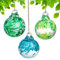Juego de 3 bolas de cristal hechas a mano para decoración de árbol de Navidad al aire libre