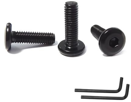 SHUNCHG 20 Pezzi M5x16 mm Viti a Testa Piatta con Esagono Incassato, in Acciaio Inox A2 V2A, con Finitura Ossido Nero e Filettatura Completa con 2 Chiavi Esagonali a Brugola