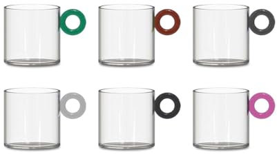 WD Lifestyle - WD651 - Set 6 tazze da caffè in vetro borosilicato. Capacità 100 ml.