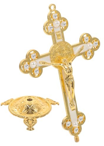 Warmhm kreuzen Kruzifix Wand Statue große Kreuzkette katholische Figur Kettenkreuz büro Dekoration Office Decoration präsente katholische Jesusfiguren Zinklegierung Golden