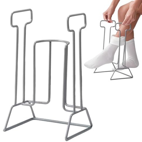 Supporto per calze, aiuto per calze a compressione, supporto per calze in metallo, per anziani, donne incinte e persone con mobilità ridotta dopo l'intervento chirurgico all'anca