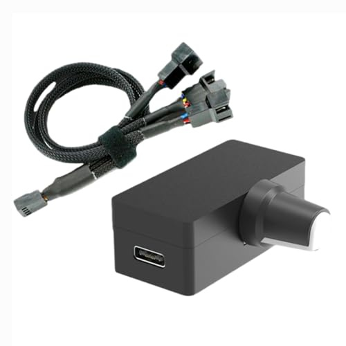 Jevina PWM-Geschwindigkeitsregler 4Pin PWM-Lüfterregler PWM-Regler USB Type-C Stromversorgung DIY-Wasserkühlungsoption, Einfach zu Bedienen A