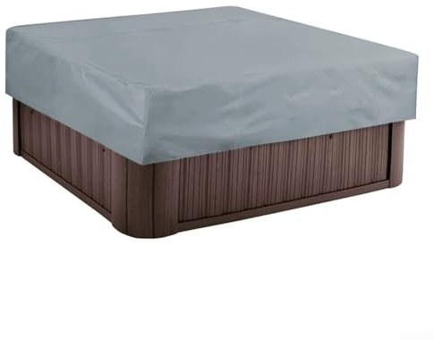 Zilimontt Housse de protection pour baignoire extérieure, 220 x 220 x 30 cm, étanche, pour piscine, spa, housse de protection accessoires, avec cordon de serrage, pour carré