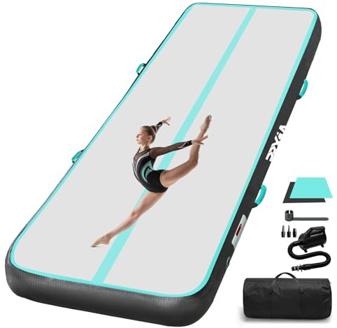 PPXIA Gymnastikmatte Air Matte Track 3M/4M/5M/6M, Turnmatte Tumbling Matten 10/20CM Höhe mit Komplettes Zubehör, Aufblasbar Gymnastik Matten für zuhause Outdoor Yoga