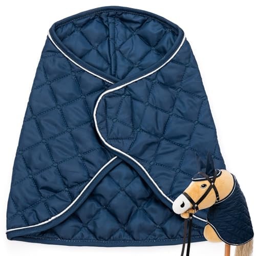 Hoofly Hobby Horse Zubehör – Decke in Blau, weich & strapazierfähig [TÜV geprüft], hochwertige & stilvolle Hobby Horse Decke für Spiel, Pflege & Training