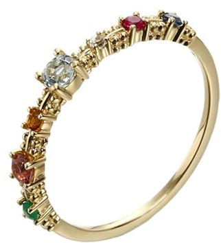 Homxi Hochzeitsringe Ring 750 Gold 18 Karat Damen, Rund mit Kreierter Topas und Zirkonia, Damen Verlobungsringe Frauen Ringe Gold Größe 63 (20.1)