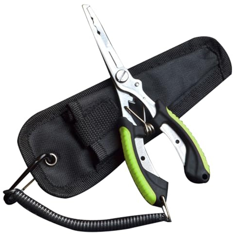 Uvwxba Multi-Functional Stainless Steel Fishing Pliers - Saltwater Resistant Hook Remover, Line Cutter & Split Ring Tool | Ice/Fly/Sea Fishing Gear Accessories