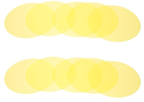 Selbstklebende Lampendiffusorfolie 10 Stück 12cm Gelb für Spots | Rund, 12x12cm Format, Farbfilternd, für Schlafzimmer und Essbereiche, Kompatibel mit Vielen Lampentypen