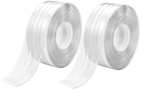 Auravale Burlete Puerta Entrada 35mmx5M 2 Piezas Aislante Termico Ventanas | Autoadhesivo Tira Sellado Silicona Transparente Aislante Térmico Acústico Protección Fría Protección Sonido Puertas Ventanas