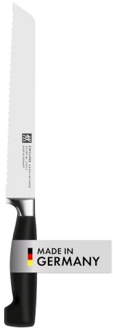 ZWILLING Four Star coltello da pane con lama seghettata, acciaio speciale inox, 20 cm, nero, Made in Germany