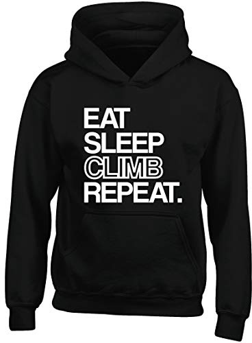 Hippowarehouse Eat Sleep Climb Repeat Kids Children's Unisex Hoodie Hooded top