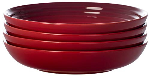 Le Creuset Stoneware Set of 4 Pasta Bowls, 8.5 each, Cerise