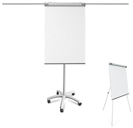 Lavagna Fogli Mobili - Lavagna Magnetica con Cavalletto a Rotelle Bloccabili, Lavagna Portablocco, Doppia Funzione ed Altezza Regolabile fino a 225 cm - Pirania
