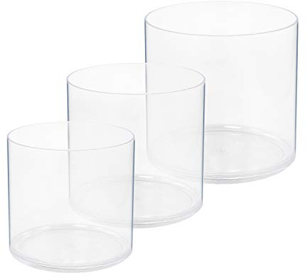 Royal Imports Blumenvasen aus Acryl – dekoratives Herzstück für Zuhause oder Hochzeit – bruchsicherer Kunststoff, 1 Set mit 3 Größen: 10,2 cm, 12,7 cm, 15,2 cm – transparent