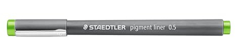 STAEDTLER 308 05-51 Fineliner pigment liner (0,5 mm Strichbreite, hohe Qualität, Pigmenttinte, dokumentenecht, lichtbeständig) Farbe hellgrün