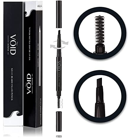 VOID Homme - Lápiz De Relleno Para Barba (Negro) Impermeable Y Antimanchas, Cubre Los Parches Al Instante Y Logra Una Barba Natural Llena