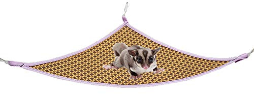 LeerKing Kleintiere Kuschelhöhle Meerschweinchen Kuschelbett Nest Plüsch Haus Hängematte für Ratte Hamster Nager Frettchen Bartagame Degu Dreiecke Lila M