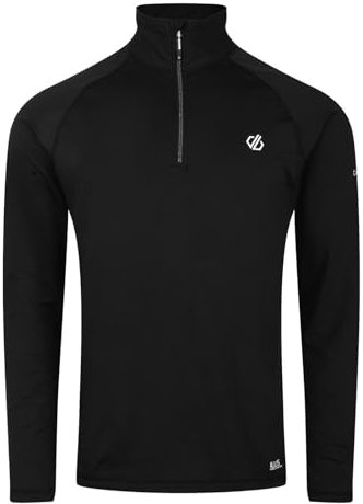 Dare 2b Herren Fuse Up II Core Stretch Lightweight Quick Drying Half Length Inner Zip Chin Guard Dehnbare Mittelschicht, Schwarz, XL