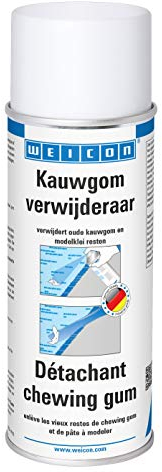 WEICON Détachant Chewing Gum 400 ml Spray Spray froid comme dissolvant pour chewing-gum Résidu de pétrissage Résidu de colle Convient pour vêtements meubles ol plastique tapis voiture